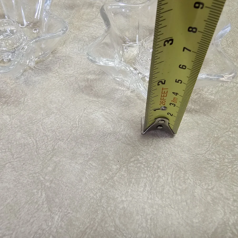 Clear Star-Shaped Glass Candle Holders Set Of 3